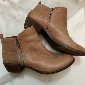 Lucky Brand Tan Leather Ankle Booties